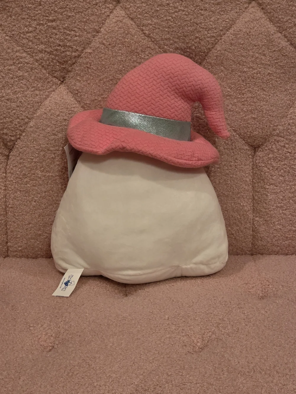Cute Halloween Ghost Plush with Pink Witch Hat